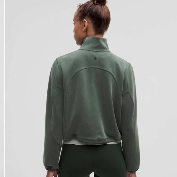 lululemon athletica Tops - Lululemon Scuba Oversized Half-Zip Pullover Green LW3IDXS Size 6